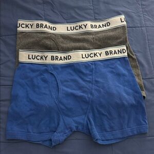 Lucky Brand Blue and Gray Boxer Briefs Set